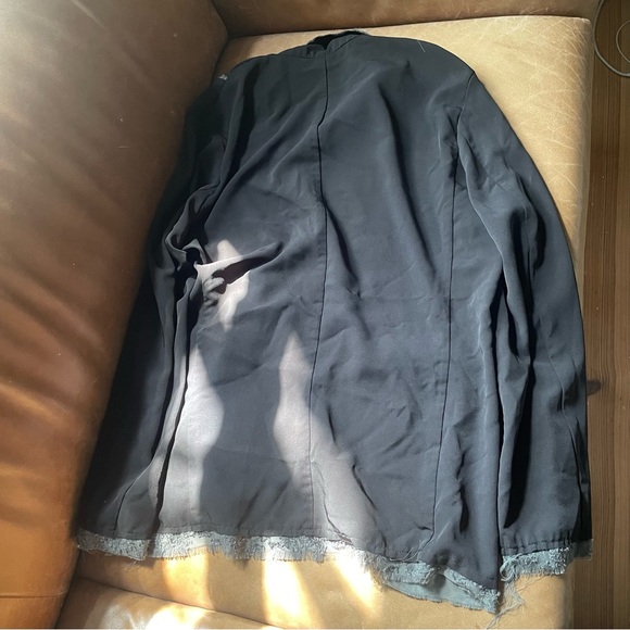 Designer raw edge black and green lace blazer jacket designer unique - Picture 4 of 9